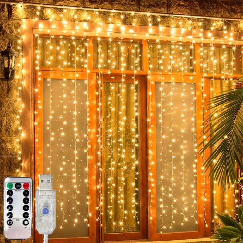 3/4/6m LEDカーテンストリングライトガーランドUSB - String Curtain Light のレビューと価格