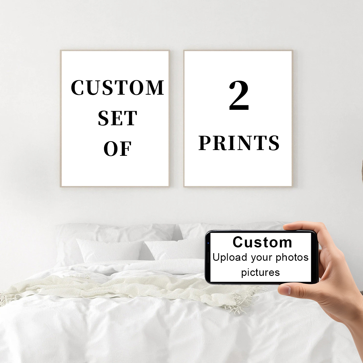 2 ピース/セットカスタムキャンバスプリント写真壁アートパー - Home Decor Kit のレビューと価格