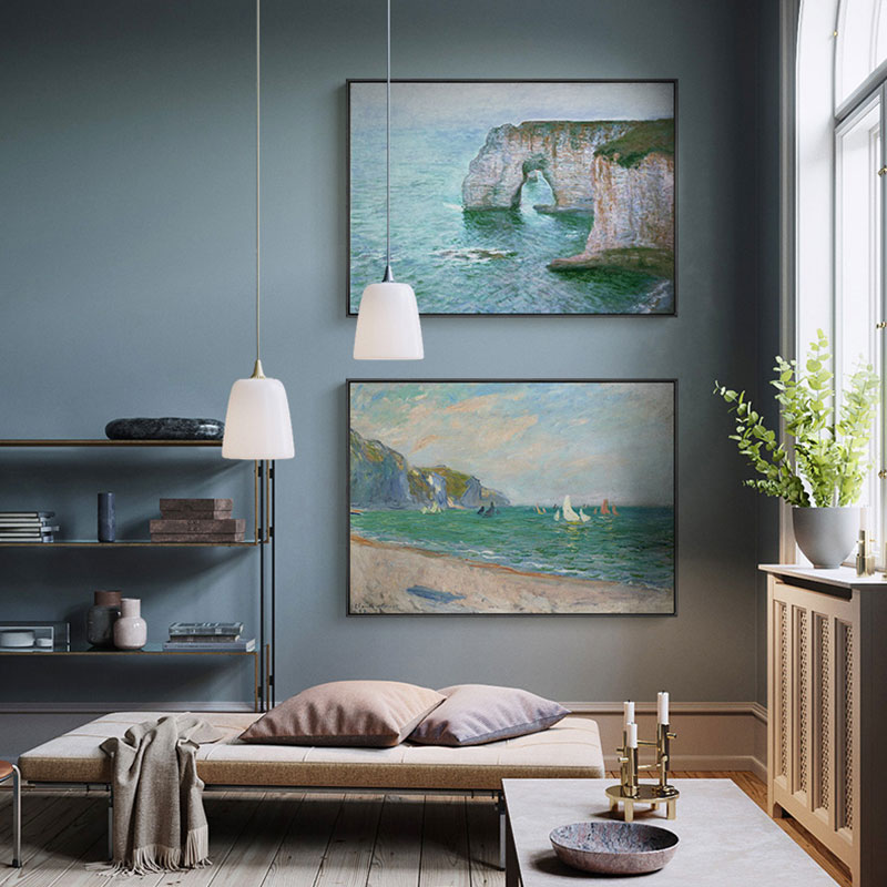 有名なモネポスターキャンバス絵画現代抽象風景壁アート北欧プリ - Home Decor Mirror のレビューと価格