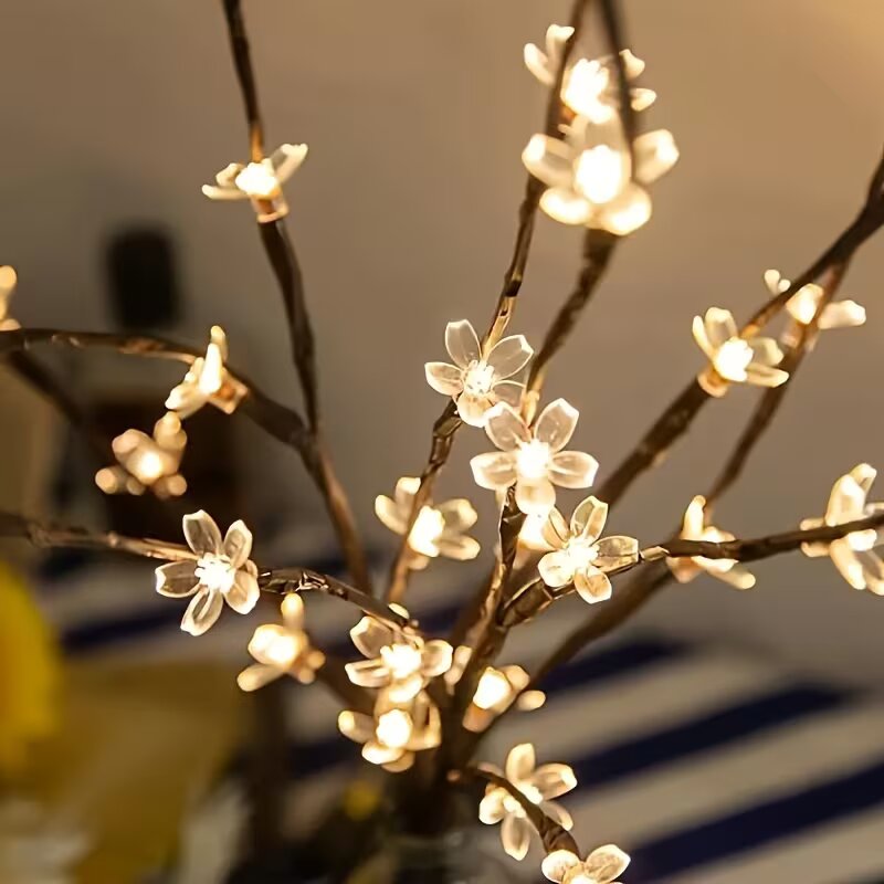 1/2PC 20LED 桜の枝ライト屋内屋外ホームデコレーシ - Home Decor Vase のレビューと価格