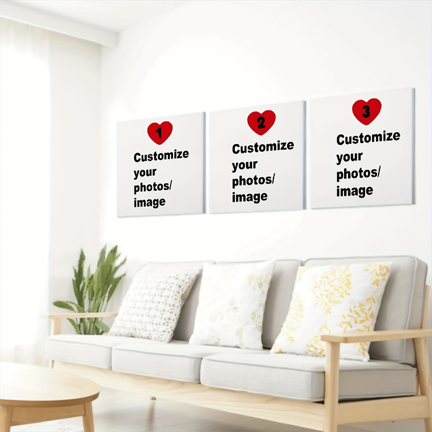 3枚セット カスタムスクエアキャンバスポスター パーソナライ - Home Decor Kit のレビューと価格