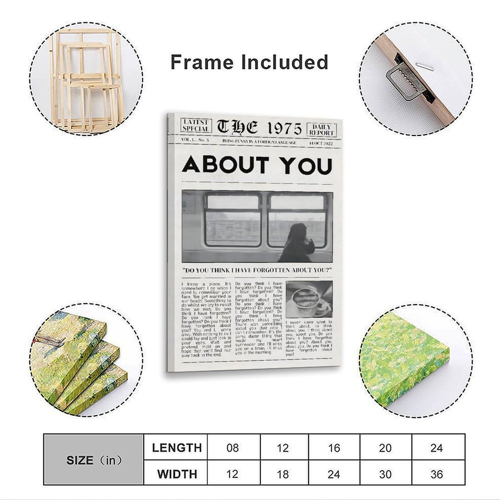 1975 About You ポスター音楽アルバムキャンバス - Home Decor Mirror のレビューと価格