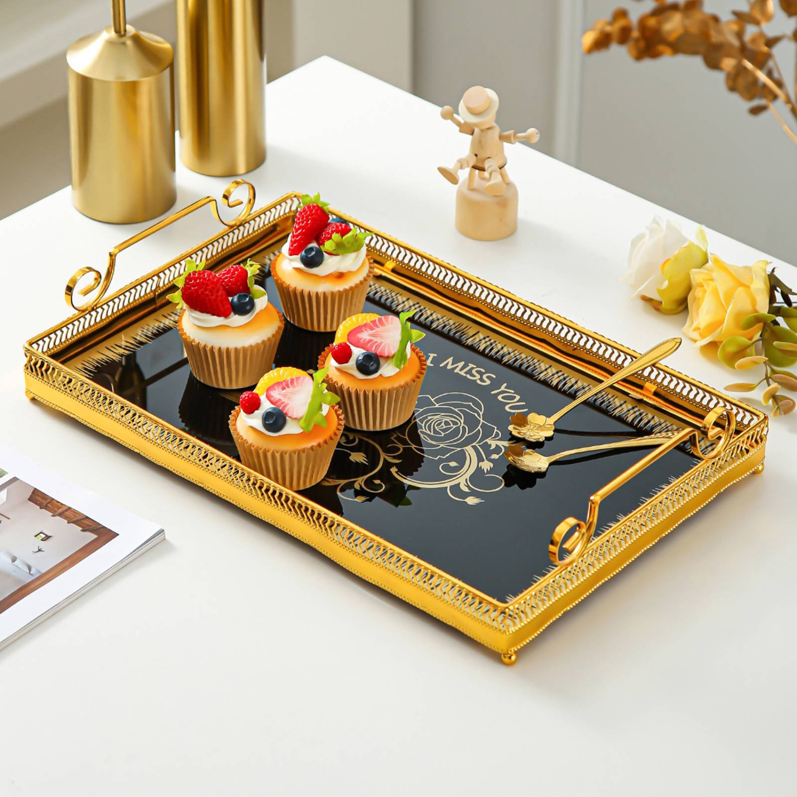 装飾ミラートレイ 北欧デザイン ミラートレイ ハウスデコレー - Home Decor Mirror のレビューと価格