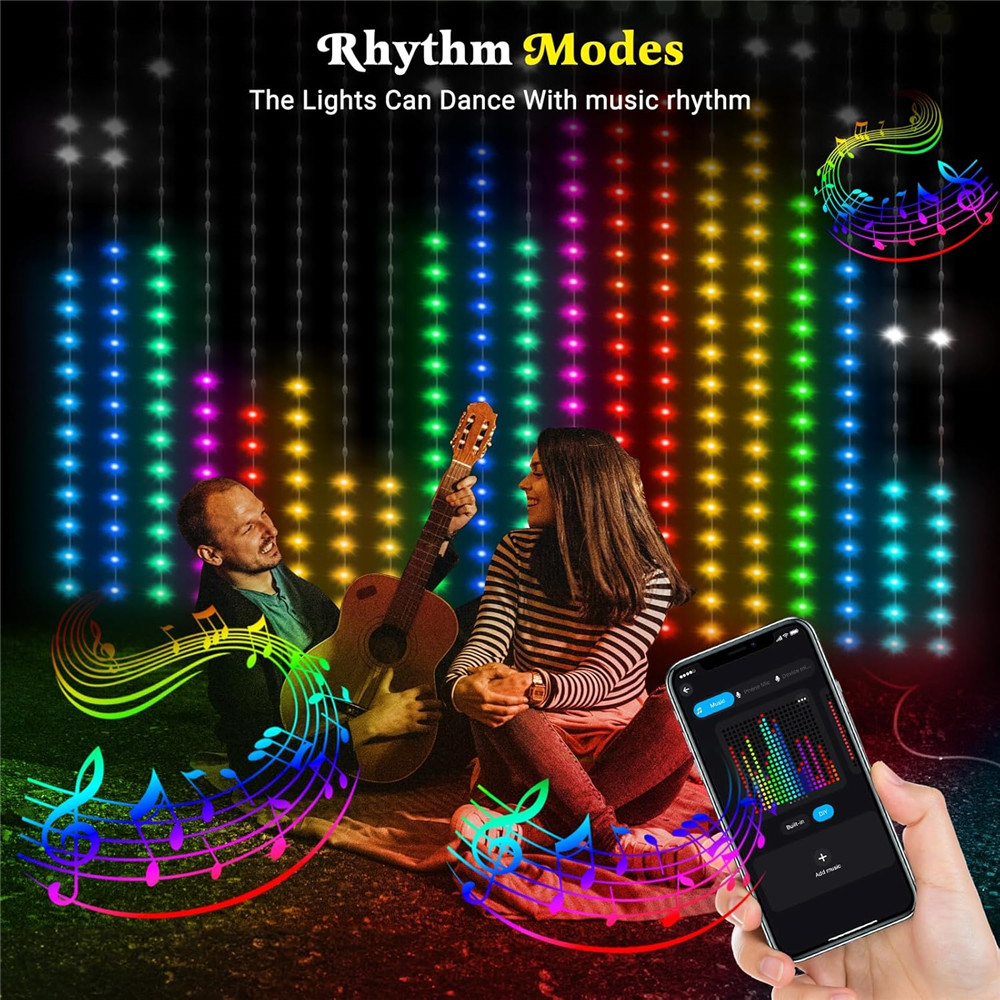 1/2 個 400LED カーテンライト LED スマートス - String Curtain Light のレビューと価格