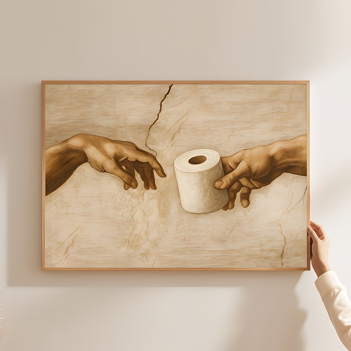 レトロなユーモラスなトイレットペーパーウォールアートプリント - Home Decor Wallpaper のレビューと価格