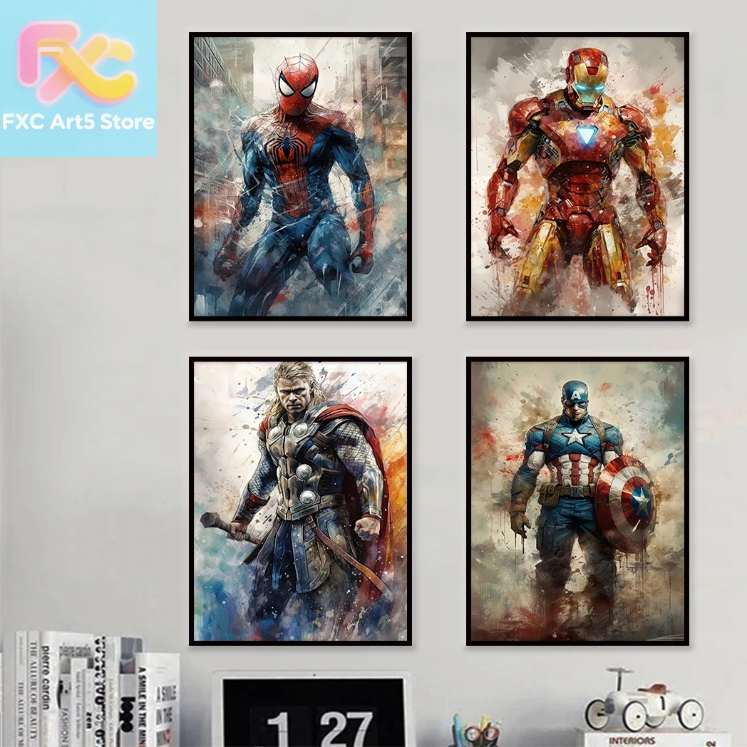 1pc フレームレスマーベル映画アベンジャーズ壁アートキャン - Home Decor Disney のレビューと価格
