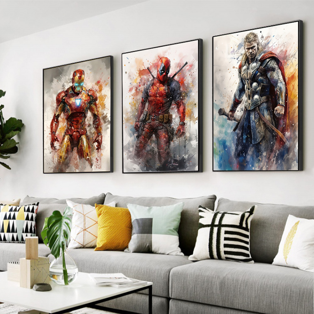 1pc フレームレスマーベル映画アベンジャーズ壁アートキャン - Home Decor Disney のレビューと価格