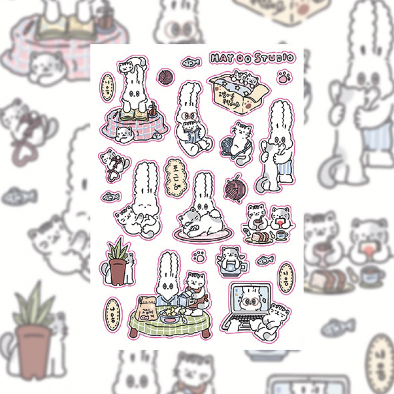 韓国かわいいかわいい漫画ウサギのステッカー日記プランナースク - Home Decor Magazine のレビューと価格