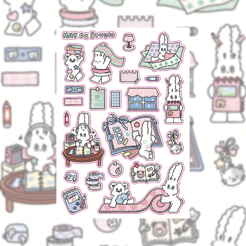 韓国かわいいかわいい漫画ウサギのステッカー日記プランナースク - Home Decor Magazine のレビューと価格
