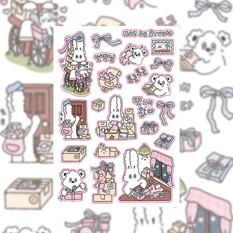 韓国かわいいかわいい漫画ウサギのステッカー日記プランナースク - Home Decor Magazine のレビューと価格