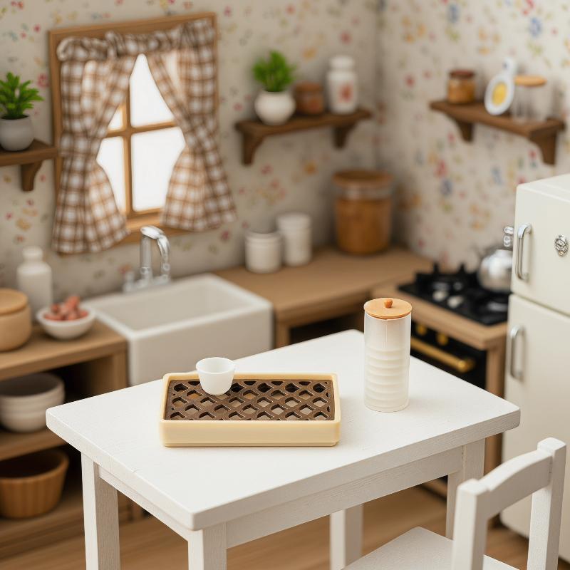 ドールハウス用ミニチュアティートレイセット クリエイティブな - Home Decor Kit のレビューと価格