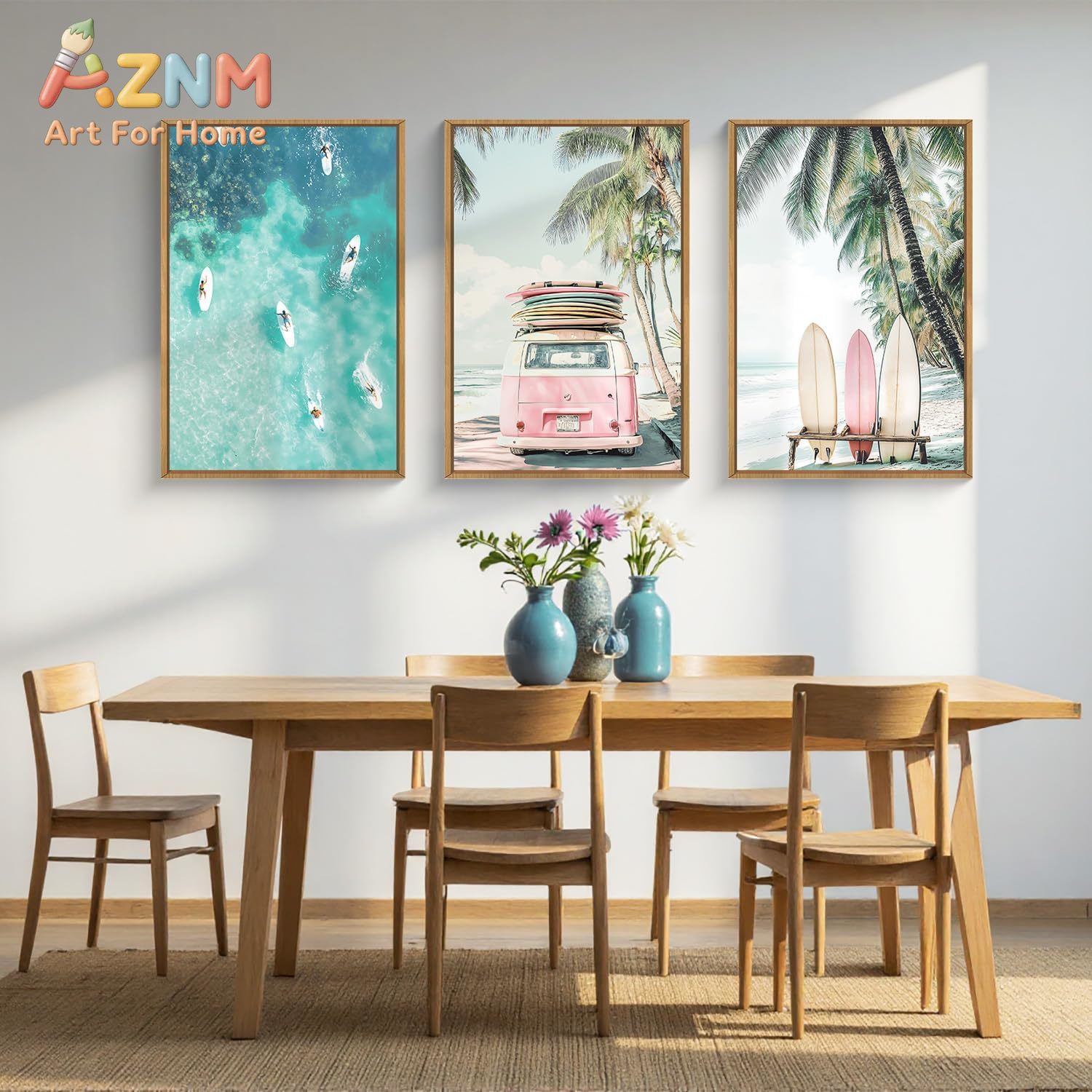 3ピース サマーサーフボード ビーチキャンバス ウォールアー - Home Decor Nautical のレビューと価格