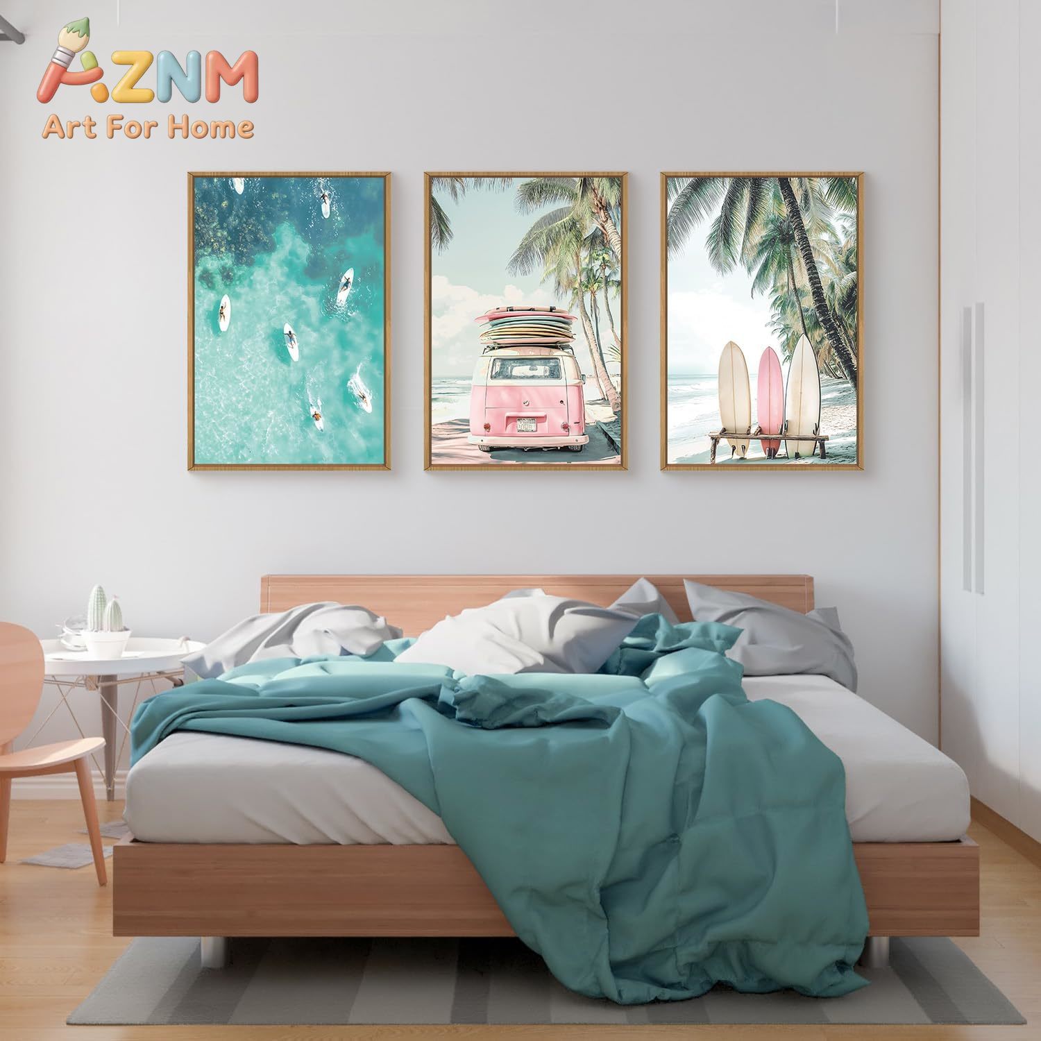 3ピース サマーサーフボード ビーチキャンバス ウォールアー - Home Decor Nautical のレビューと価格