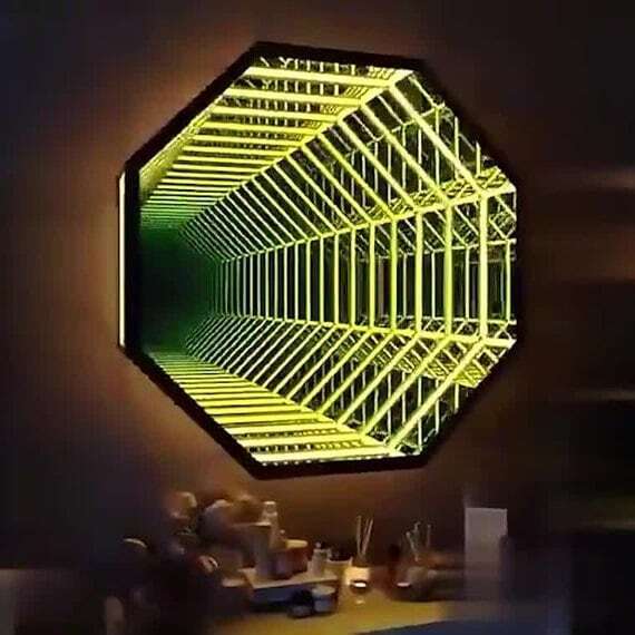 八角形3D無限鏡ライトトンネルミラー無限鏡LEDマジックライ - Home Decor Mirror のレビューと価格