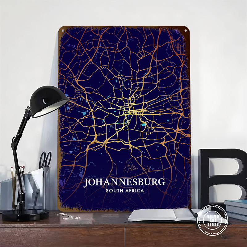 ヨハネスブルグ市内地図ポスターカスタマイズされたヴィンテージ - Home Decor Johannesburg のレビューと価格