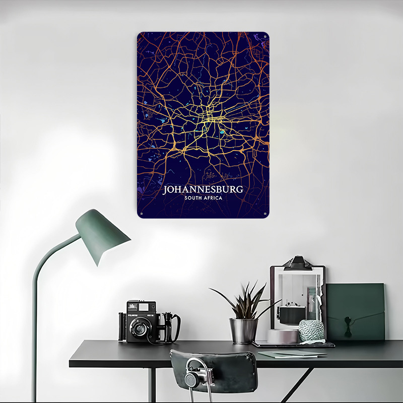 ヨハネスブルグ市内地図ポスターカスタマイズされたヴィンテージ - Home Decor Johannesburg のレビューと価格